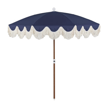 Mariner 6.5 ft. Classic Cottage Fringe Tassel Market Beach Umbrella